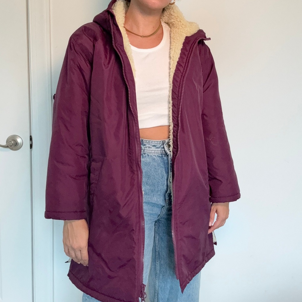 Mountain Warehouse Tidal Waterproof Changing Robe Purple Sherpa Lined Youth 13